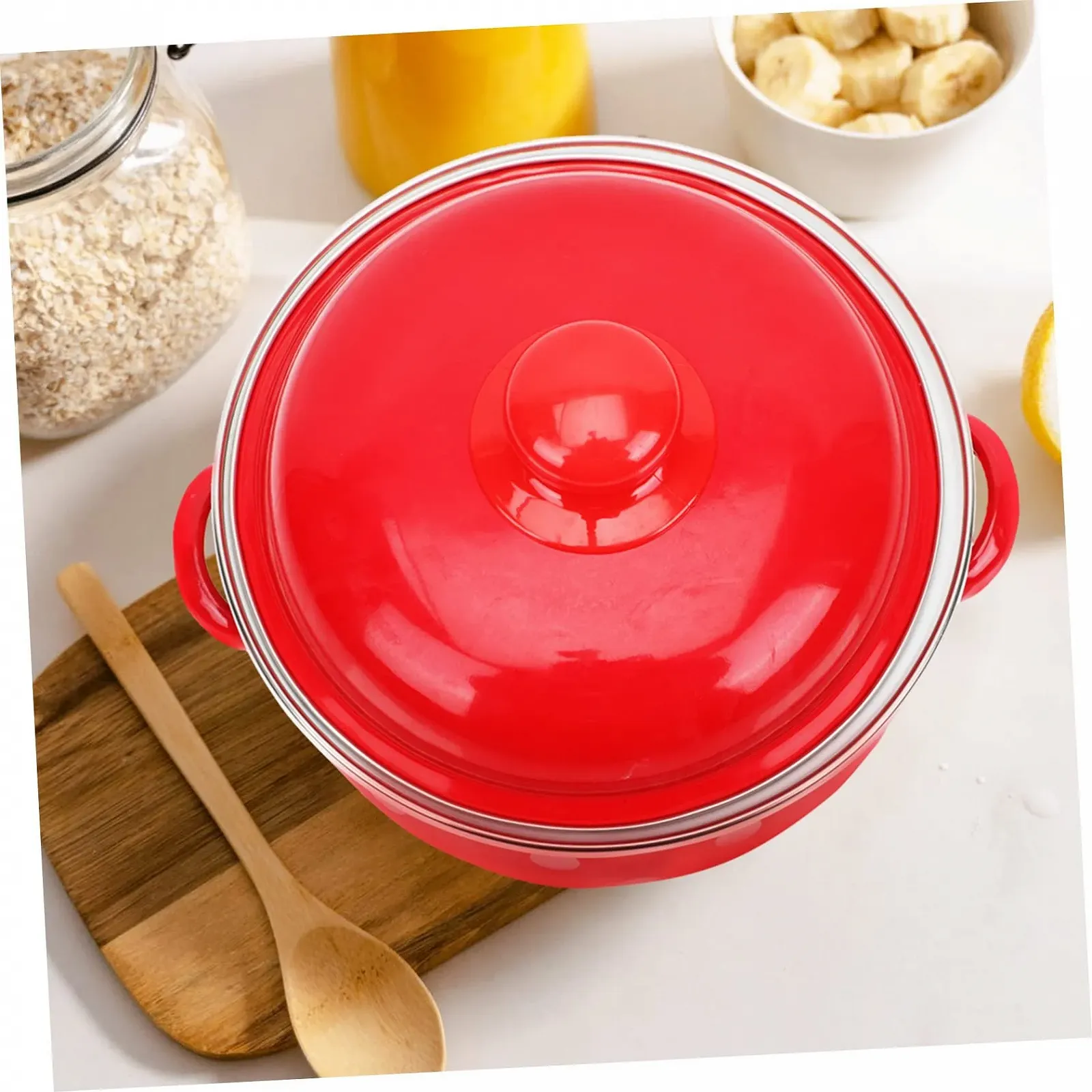 Каструля емальована Amosfun керамічна скляна для розігріву в духовці глиняна, фото №5 Каструля емальована Amosfun керамічна скляна для розігріву в духовці глиняна, фото №5