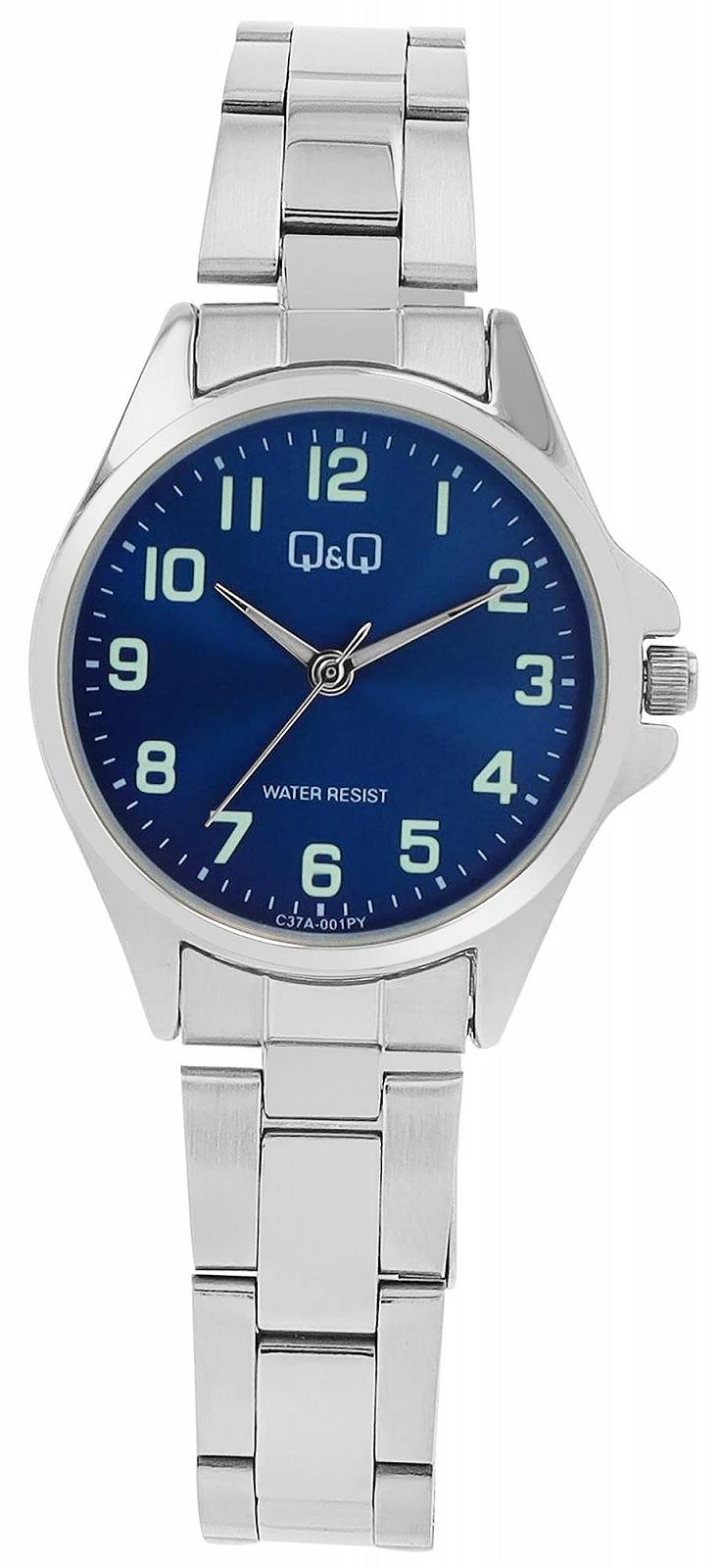 Женские часы Q&Q Классические Аналоговые Кварцевые Серебристые Синие, фото №1