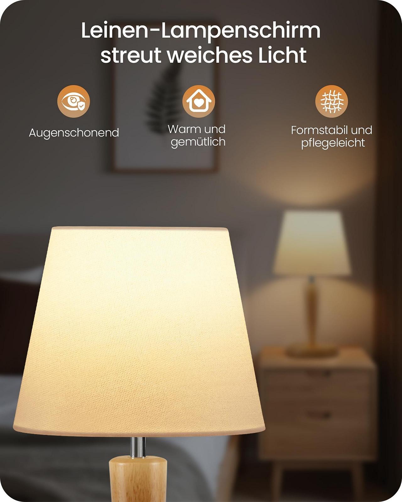 Настільна лампа ZMW13TLDP205 дерев'яна набір з 2 шт E27 3000K/4000K/6500K Біла, фото №3