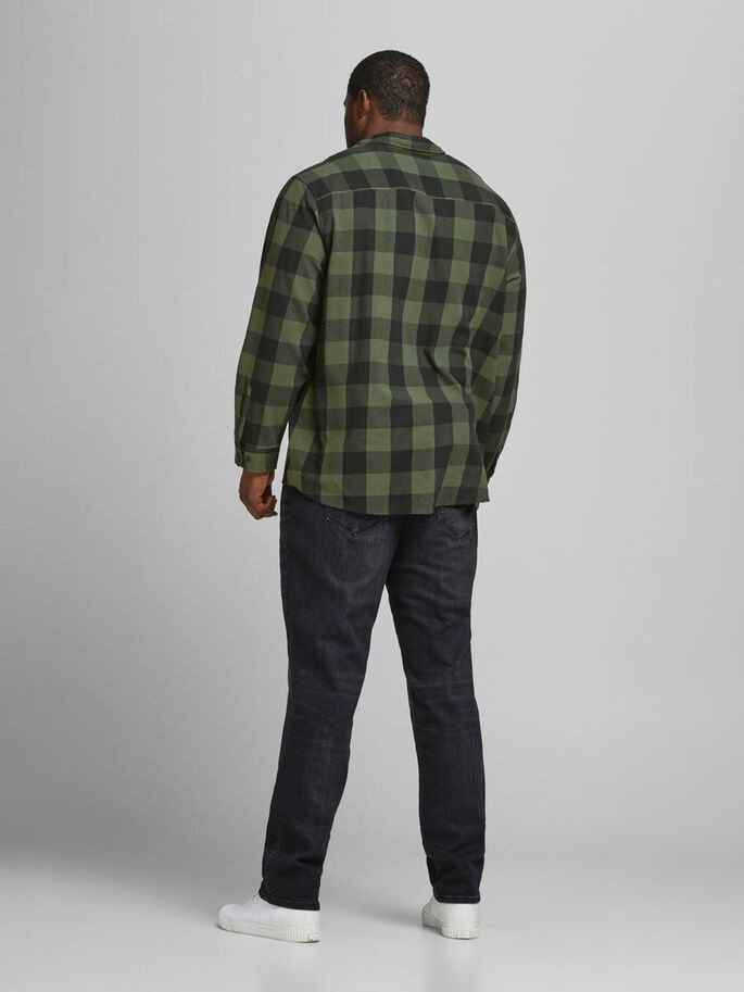 Рубашка Jack&Jones JJEGINGHAM TWILL L/S PS NOOS 12183107 припыленный оливковый цвет зеленый 3XL, фото №2
