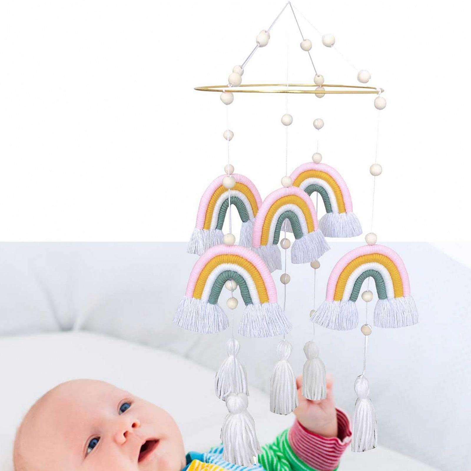 Мобіль Fowybe Baby Mobile Rainbow Mobile Baby Wind Chime Rattle Toy для дитячого ліжечка, фото №7