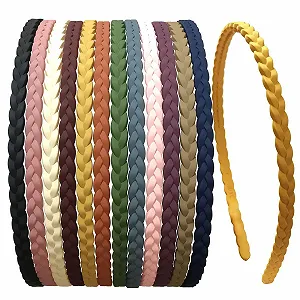 Набір тонких обручів 7 мм для волосся для дівчат та дітей, 12 шт, різнокольоровий, L - Фото 1