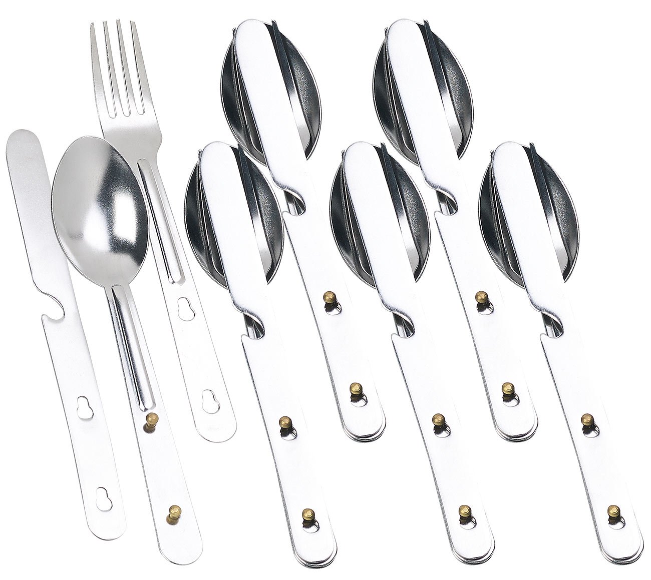 Столові прибори Semptec Urban Survival Technology Trekking 18 шт Нержавіюча сталь З вилкою, ложкою та ножем, фото №1 Столові прибори Semptec Urban Survival Technology Trekking 18 шт Нержавіюча сталь З вилкою, ложкою та ножем, фото №1