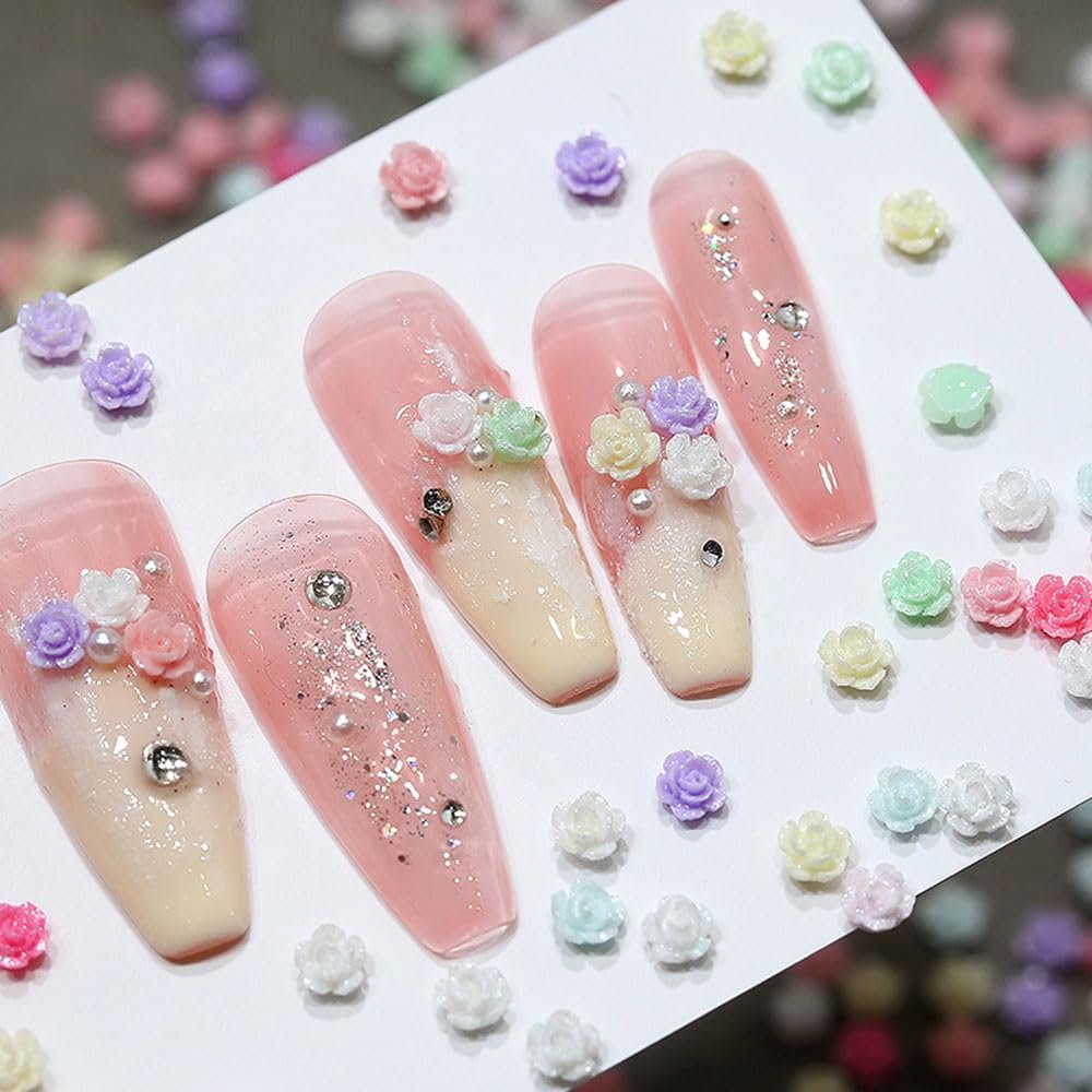 Квітка для дизайну нігтів 4 мм Різнокольорові (100 шт), фото №5