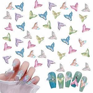 3D Украшения для ногтей 100шт Смешанные цвета Хвост русалки Форма Аврора Кристаллы для ногтей Плоская задняя часть Стразы для ногтей Аксессуары для DIY украшений для ногтей - Фото 1