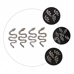 Набор из 4 змеиных сверл для ногтей из страз, подвеска для ногтей в форме креста, серебряные панк аксессуары, украшения для ногтей, набор для ногтей, аксессуары для маникюра, украшения для маникюра, изделия для ногтей synthetic.ua - Фото 1