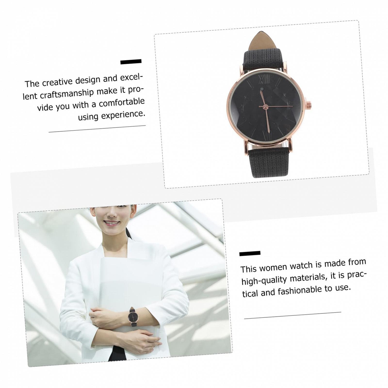 Жіночий годинник LIFKOME Тонкий Годинник з циферблатом Чорний Штучна шкіра, фото №5