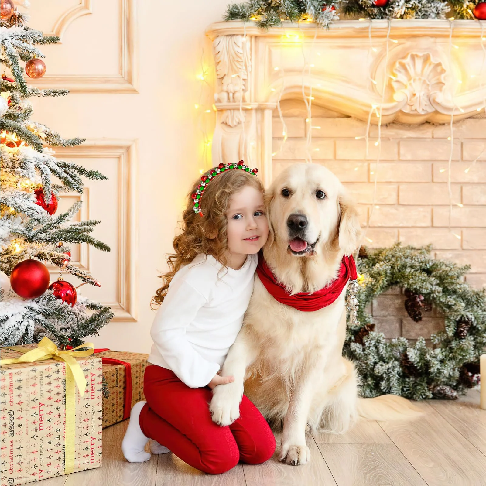 Різдвяний Обруч для Волосся з Дзвіночком Різдво Червоний Зелений, фото №5 Різдвяний Обруч для Волосся з Дзвіночком Різдво Червоний Зелений, фото №5