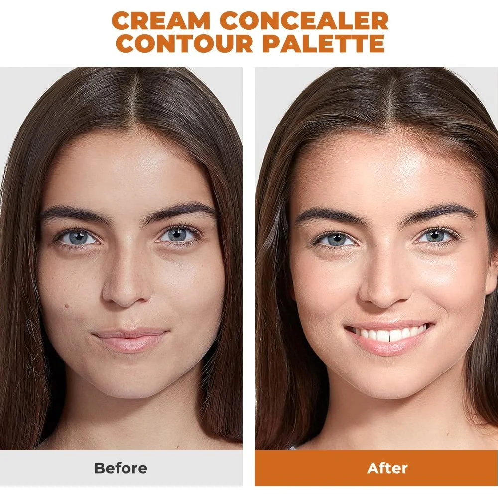 Палетка консилеров Erinde 3 цвета для контурирования, кремовый консилер, контур и осветление 3 в 1, индивидуальное смешивание, корректирует и маскирует темные круги, пятна, водостойкий, долговременный, 15 г, фото №4