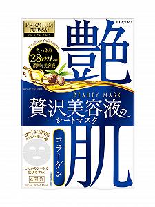 Японская Маска для лица PREMIUM PUReSA (премиум Presa) маска красоты коллаген 28мл x 4 штуки - Фото 1