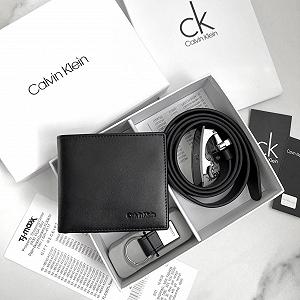 Подарочный набор для мужчины кожаный ремень кошелек и брелок Calvin Klein synthetic.ua - Фото 1