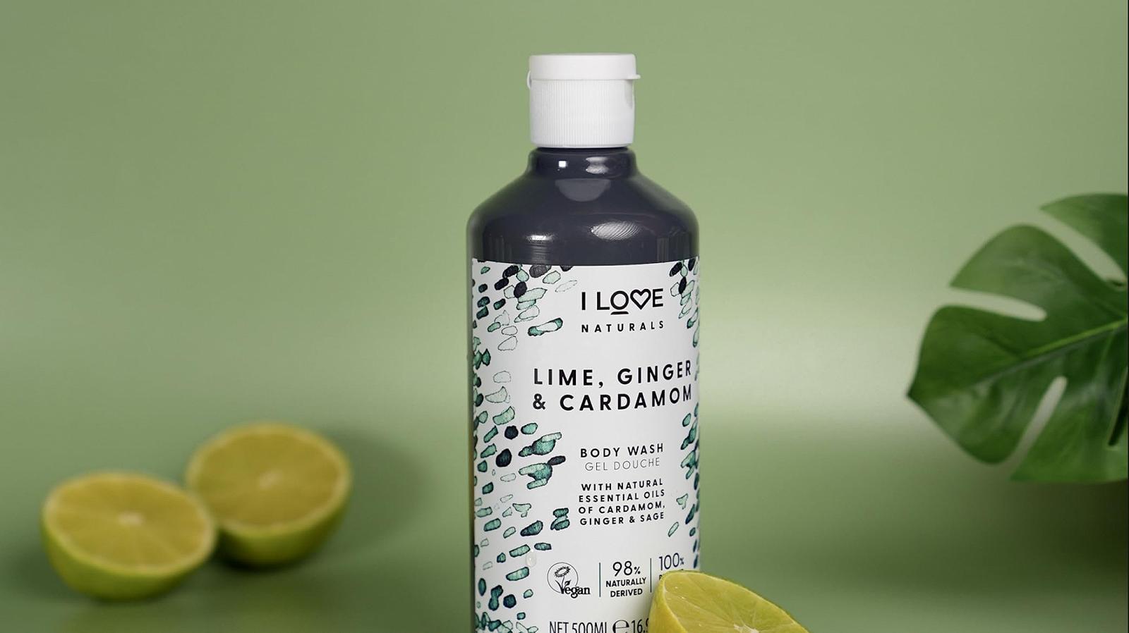 Гель для душу I Love Naturals Lime, Ginger & Cardamon з натуральними оліями кардамону, імбиру та шавлії, 2 x 500 мл, фото №9