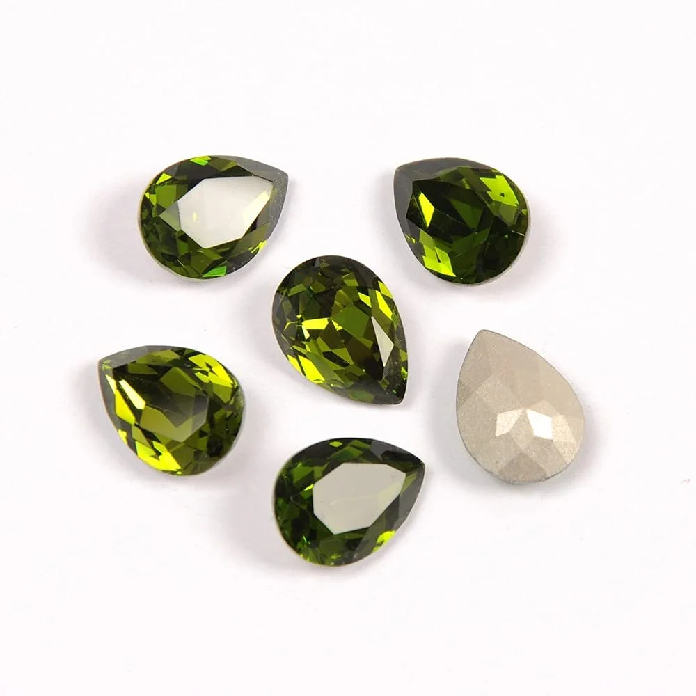 Прикраси для одягу Олівін, Кристалічний кіготь, Скло, Фантазійні стрази для одягу, Спортзалу, Костюму, Танцю, Сукні, Декору, Виготовлення ювелірних виробів, Камені та самоцвіти xiaguolingsm (Co, фото №2