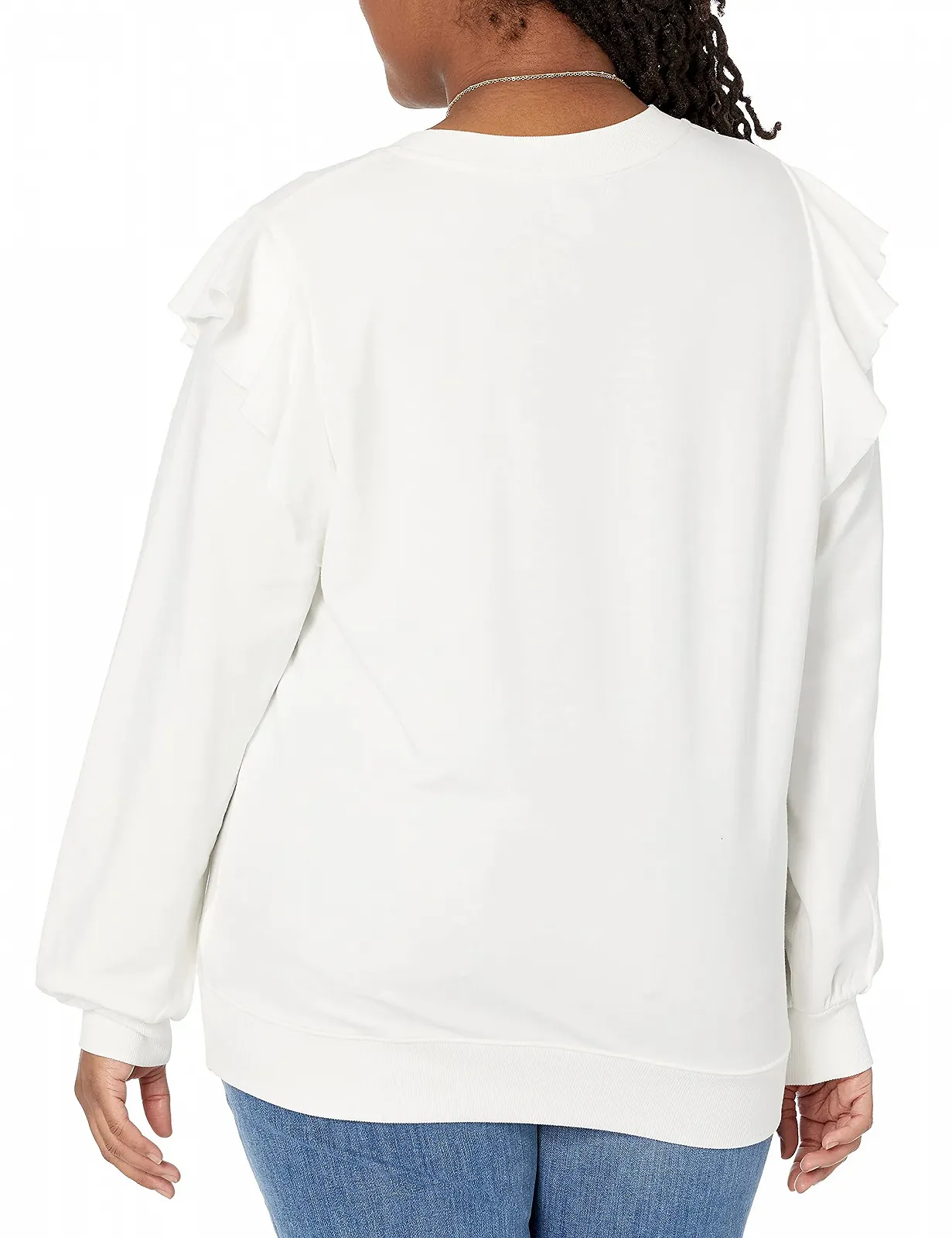 Женская толстовка с оборками на плечах The Drop Ruby, очень мягкая, эластичная, фото №5 Женская толстовка с оборками на плечах The Drop Ruby, очень мягкая, эластичная, фото №5