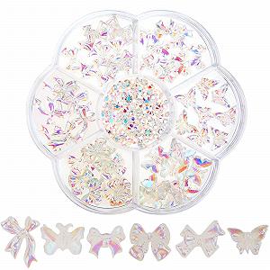 Прикраса для нігтів 3D Aurora Bow, різнокольорові, DIY, стрази, милі блискітки, 7 стилів - Фото 1