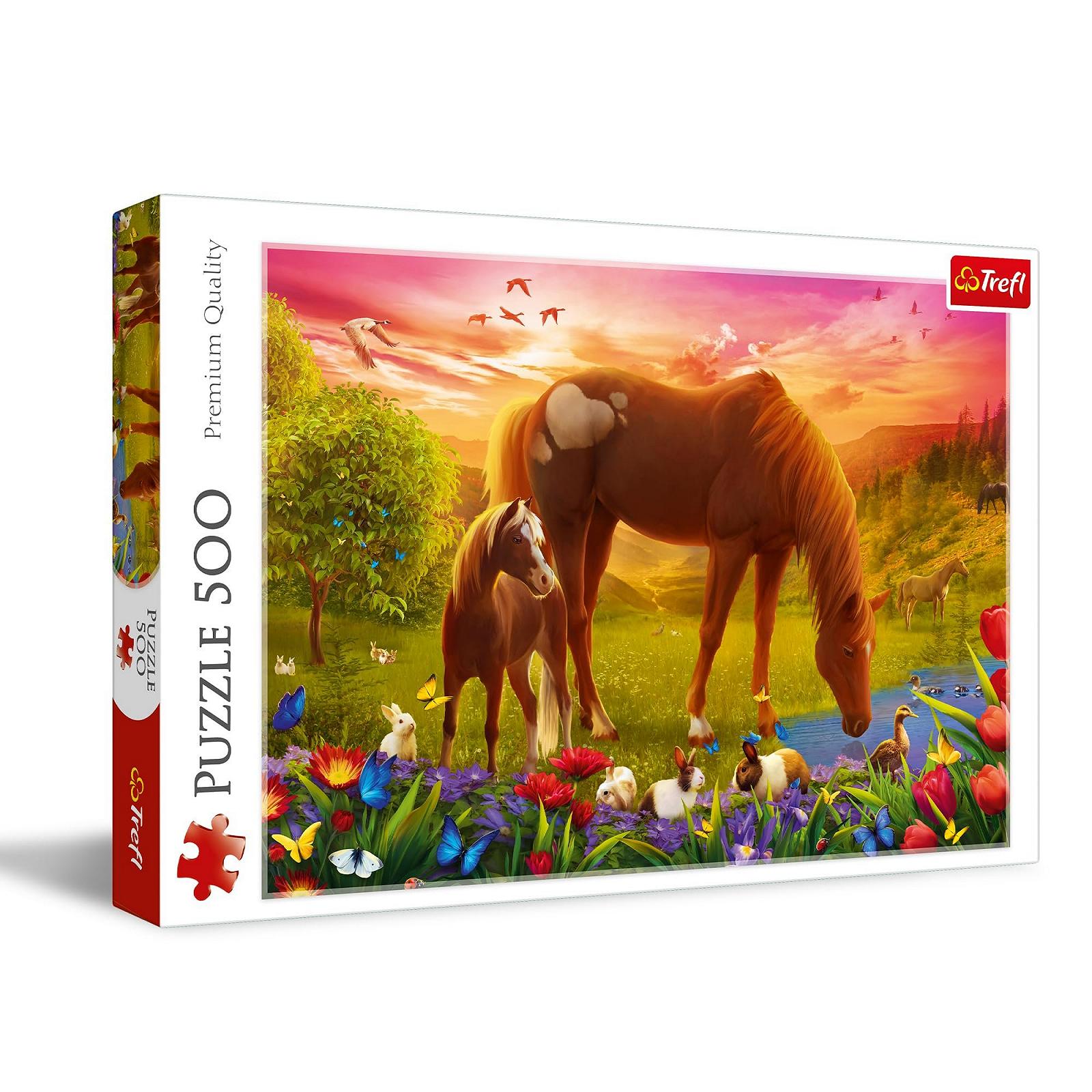 Пазл Trefl Horses in the Meadow 500 элементов DIY, фото №1