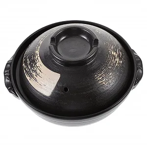 Кастрюля для тушения Toyvian Керамическая 500 мл с крышкой гладкая глазурь - Фото 1