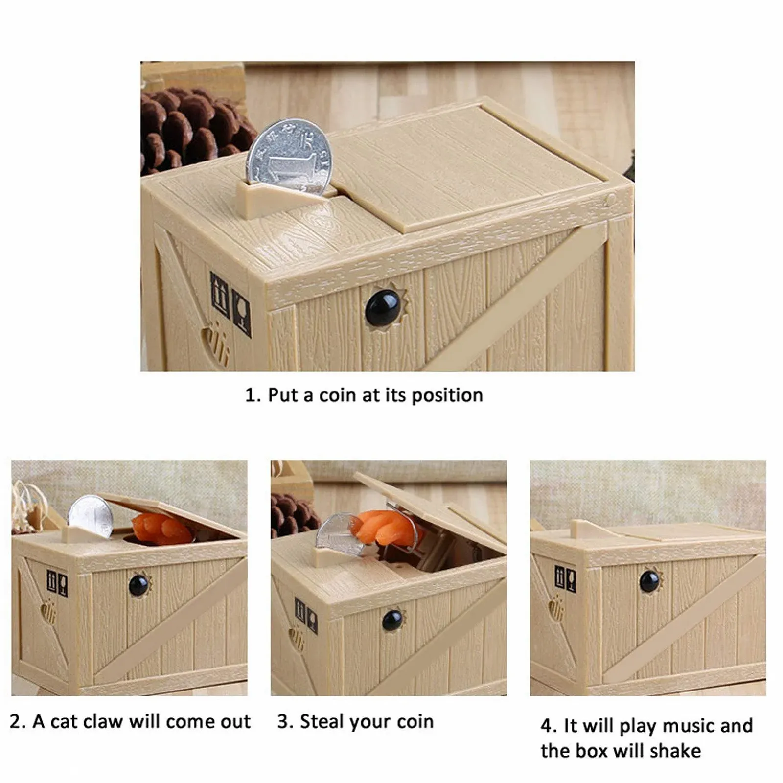 Автоматична скарбничка Tnfeeon Котяча лапа ABS-матеріал іграшка для дітей, фото №8