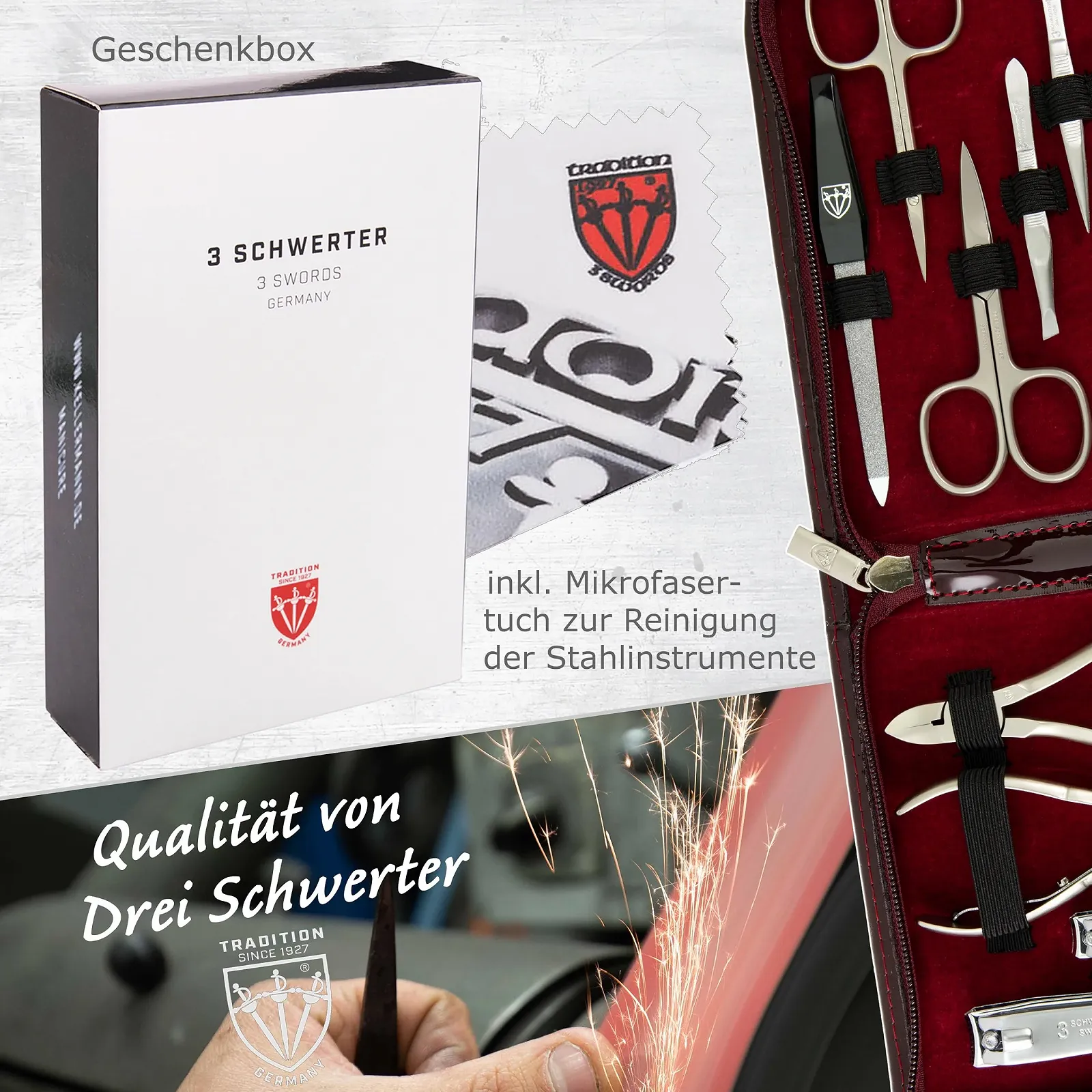 Набор для маникюра и педикюра DREI SCHWERTER Firenze 12 предметов, винно-красный, фото №7 Набор для маникюра и педикюра DREI SCHWERTER Firenze 12 предметов, винно-красный, фото №7