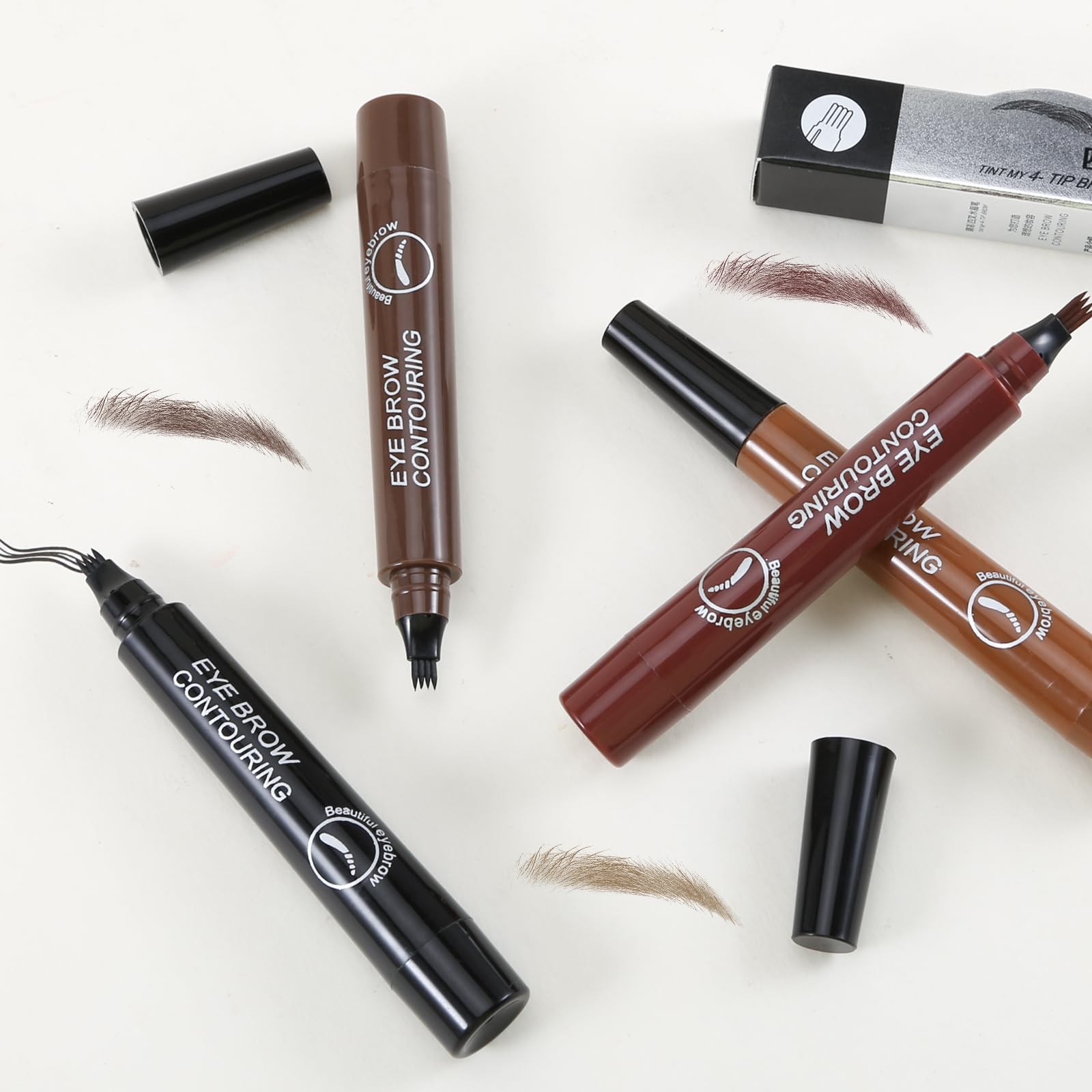 Олівець для брів Erinde Waterproof Microblading 3D 4 Micro Fork Magic Light Brown, фото №7