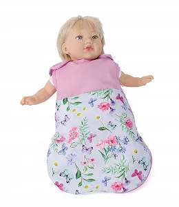Кукольный спальный мешок Bayer Chic 2000 794-53 для детских кукол Цветы Розовый synthetic.ua - Фото 1