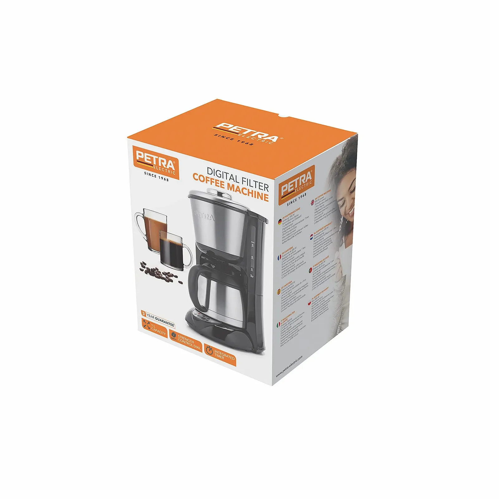 Фильтр-кофеварка Petra PT6162VDE 1 л с кувшином из нержавеющей стали цифровая 800 Вт, фото №3