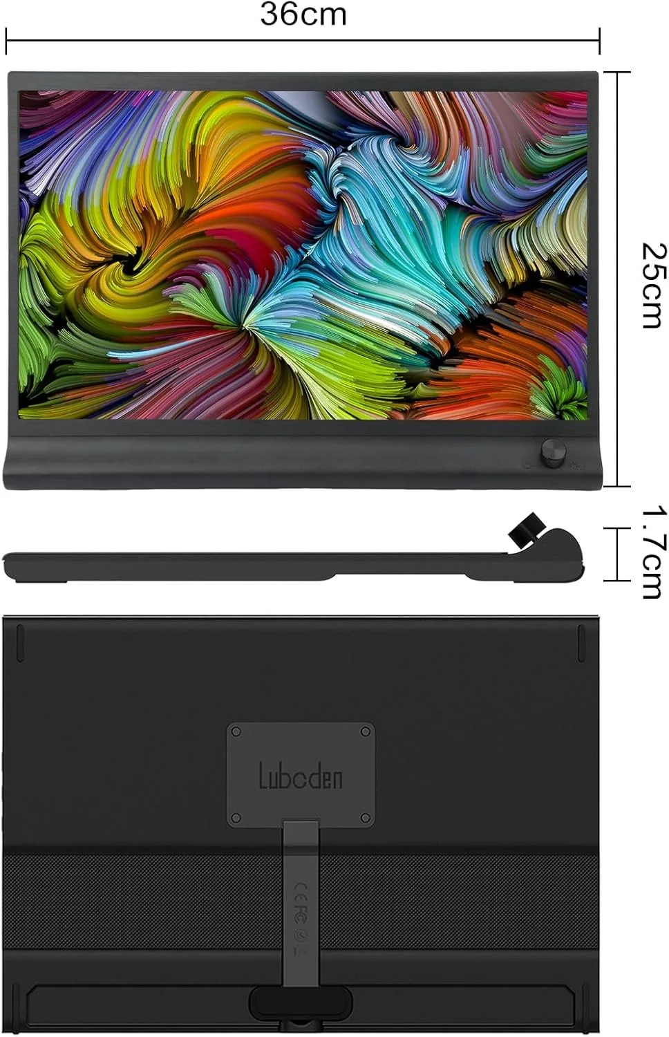 Монитор портативный 15.6" Lubcden EM1561 Full HD IPS 60 Гц, фото №2