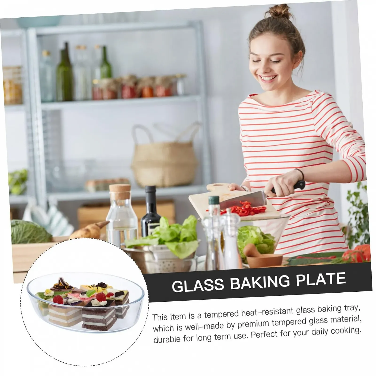 Форма для запікання Heat Resistant Glass 1,6 л овальна з гладкими краями Crystal Clear, фото №8