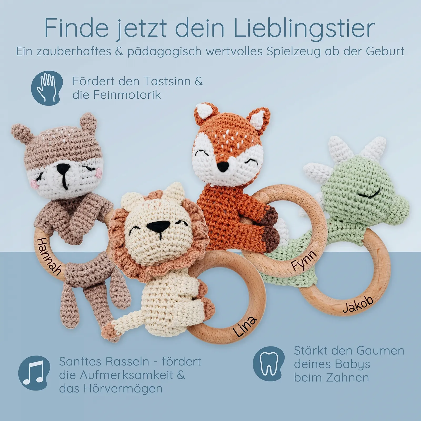 Погремушка-прорезыватель для зубов Bärenfreunde Dino Green Lying Down с именем, фото №5 Погремушка-прорезыватель для зубов Bärenfreunde Dino Green Lying Down с именем, фото №5