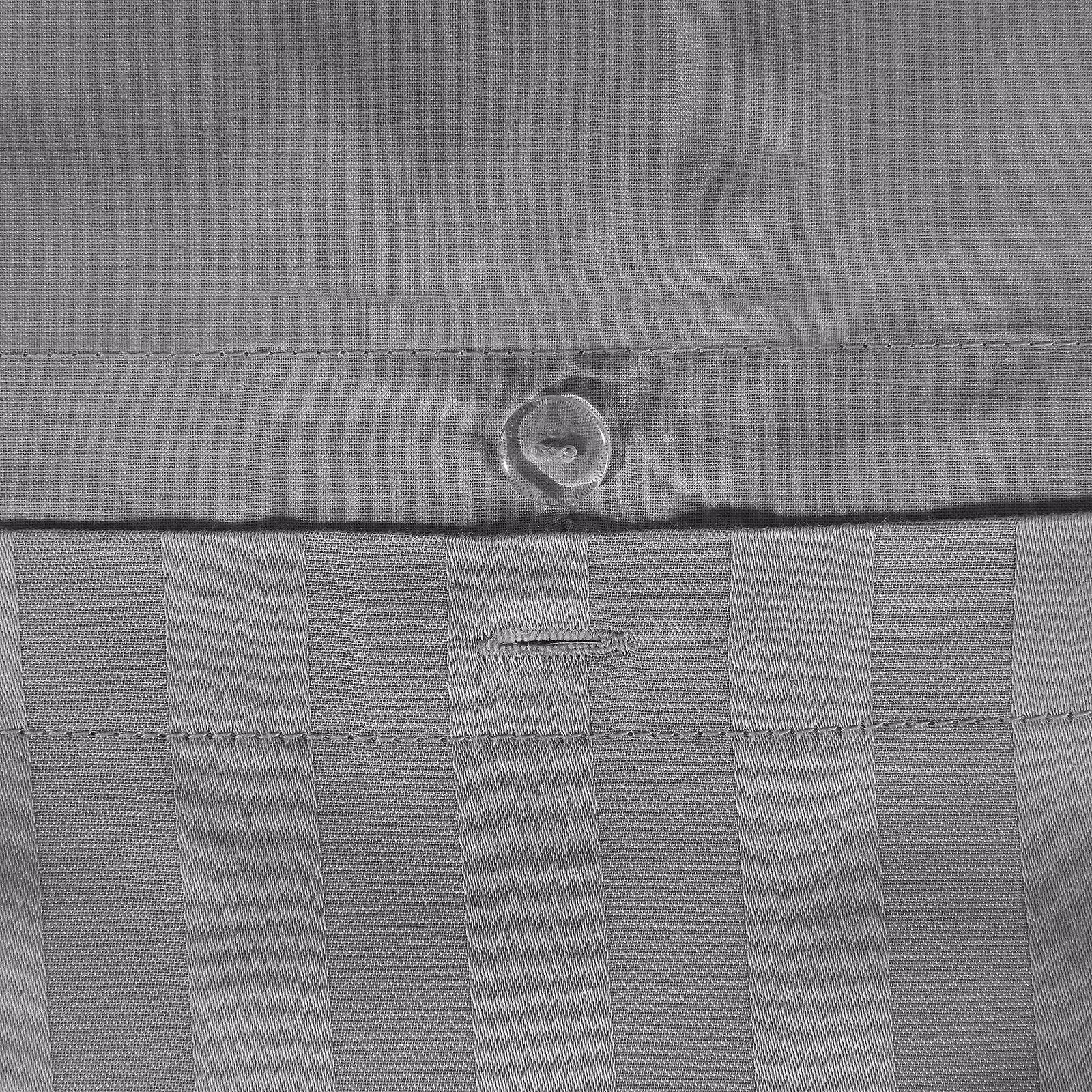 Комплект Постільної Білизни Pieridae Soft Polycotton Готельна Якість 250 Thread Count Сатинова Смужка Підковдра з Наволочками Білий та Сірий Колір, фото №5