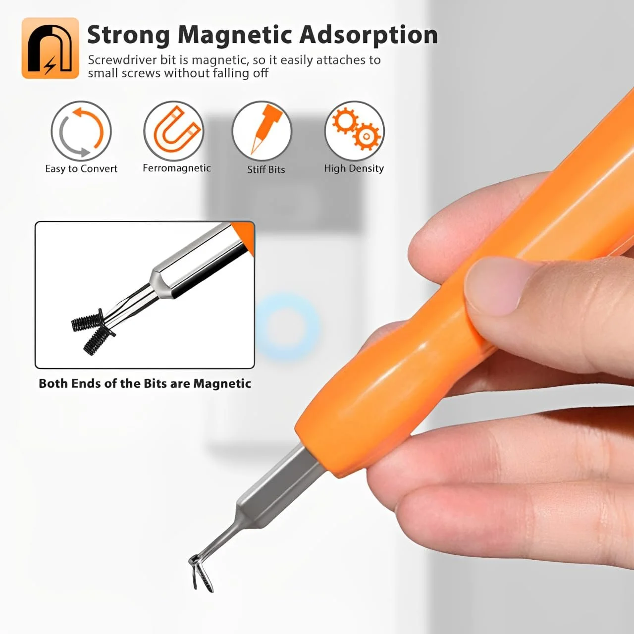 Викрутка для дверного дзвінка зі змінними двосторонніми бітами T6 T15, фото №4