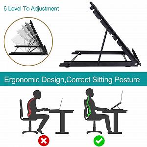 Подставка для ноутбука вентилируемая многоугольная складная нержавеющая сталь держатель для планшета для MacBook Air Pro Lenovo Dell Черный synthetic.ua - Фото 1
