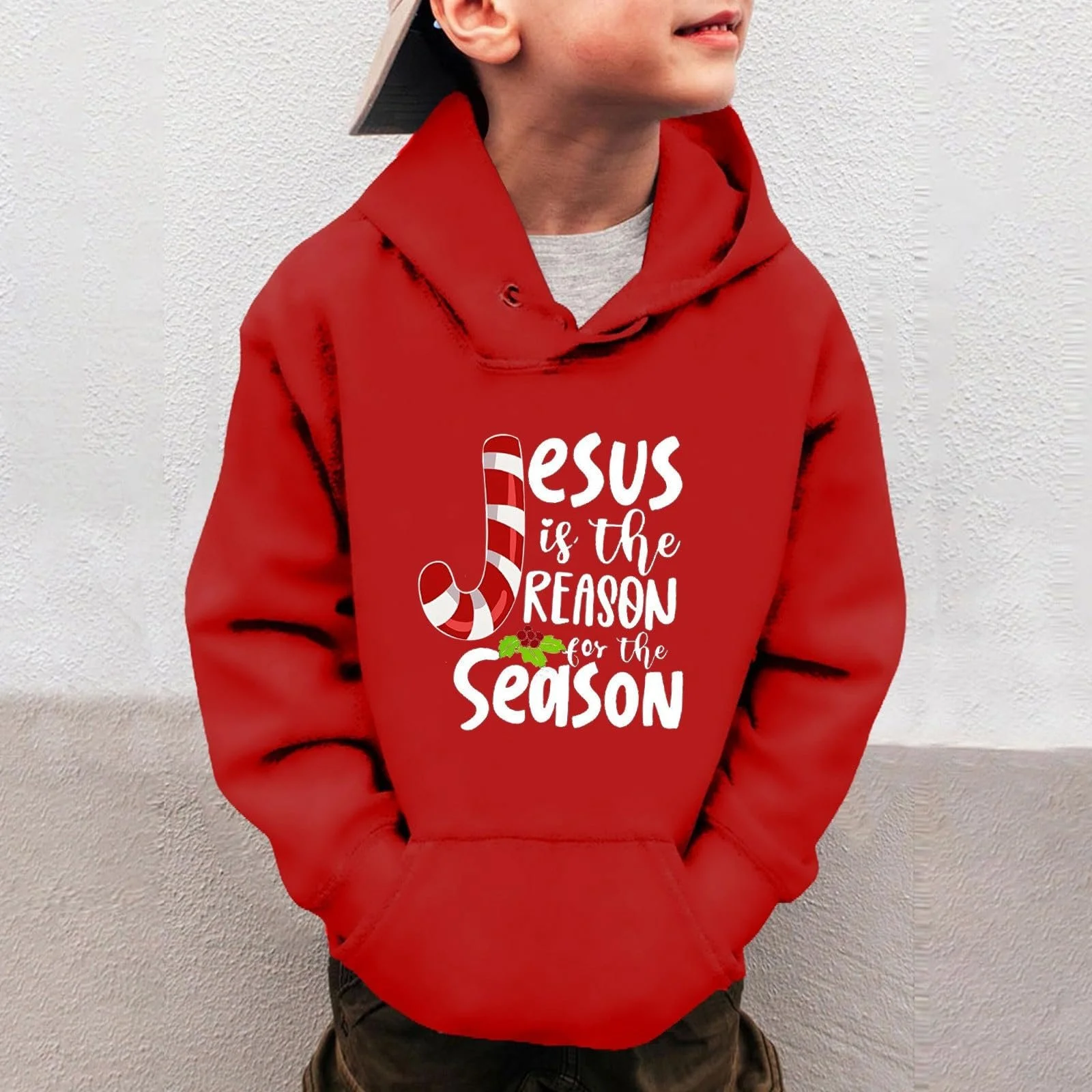 Джемпер Рождественский для девочек, Толстовка с капюшоном Рождественская снежинка Зимняя теплая Рождественская принтованная кофта, фото №3