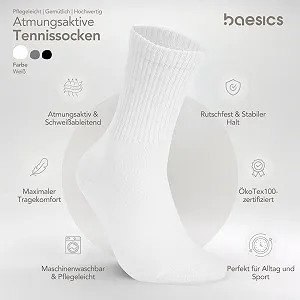 Спортивные носки Baesics. Высокие теннисные носки для мужчин и женщин (4 пары). Стильные для любого наряда synthetic.ua - Фото 1