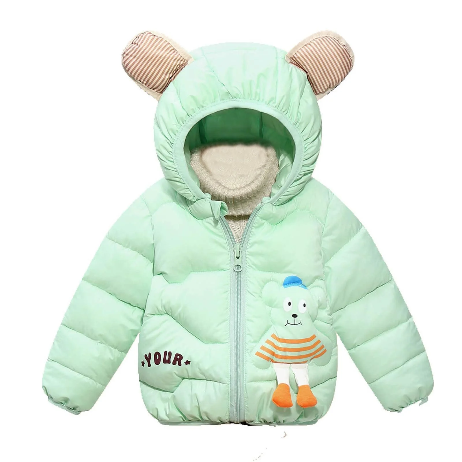 Куртка дитяча стьобана з капюшоном SYDUZAX для хлопчиків і дівчаток, фото №1