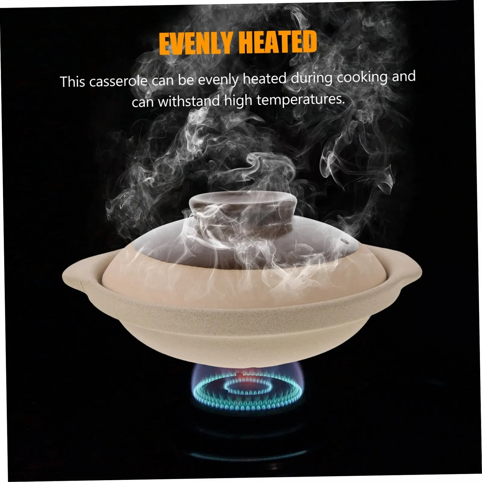 Кастрюля-кассероль керамическая термостойкая с ручками для супов и тушения, фото №5