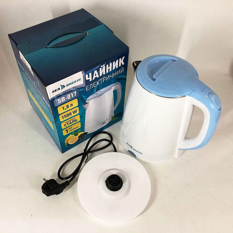 Электрочайник SeaBreeze SB-017 / 1,8 Л стильный электрический чайник електро, фото №5