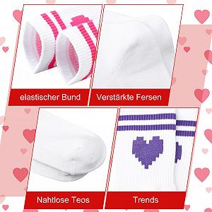 Теннисные носки с сердечками 6 пар Женские Мужские 38-42 Спортивные носки Длинные хлопковые носки Носки для бега Ретро носки synthetic.ua - Фото 1