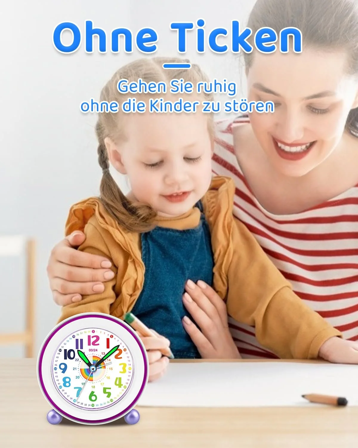 Будильник Ayybboo Дитячий Безшумний Навчальний Будильник, фото №3
