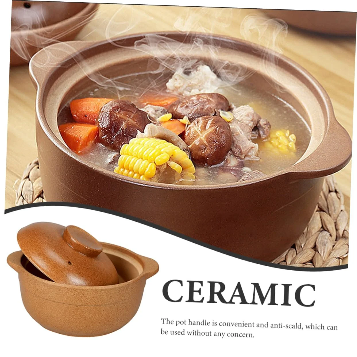 Каструля-жаровня VICASKY керамічна антипригарна термостійка компактна, фото №2