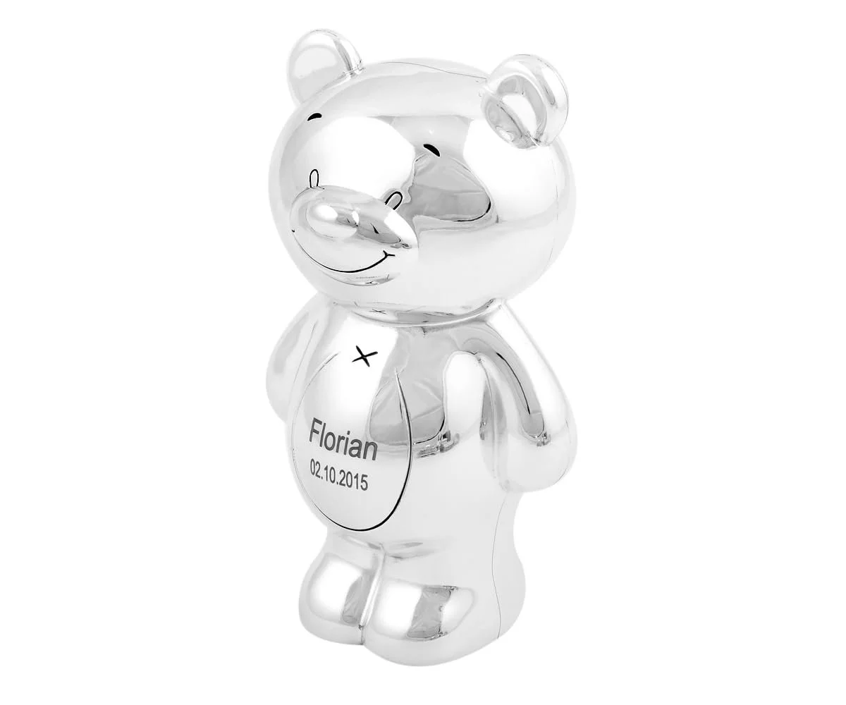 Скарбничка Bear Металеве ведмежа Посріблена Сріблястий, фото №1
