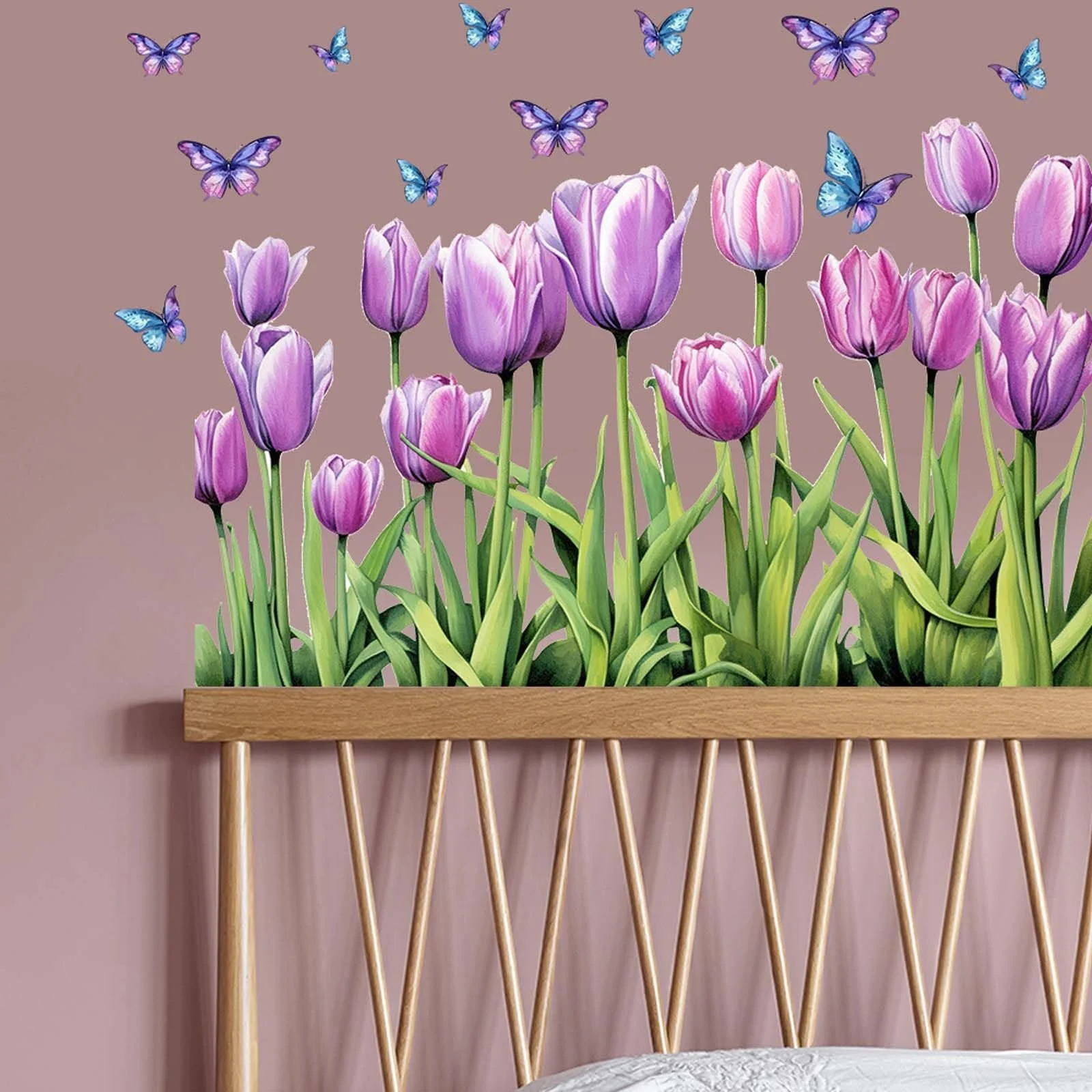 Наклейка на стену Tulip Butterfly 50 x 40 см Светло-фиолетовая, фото №3
