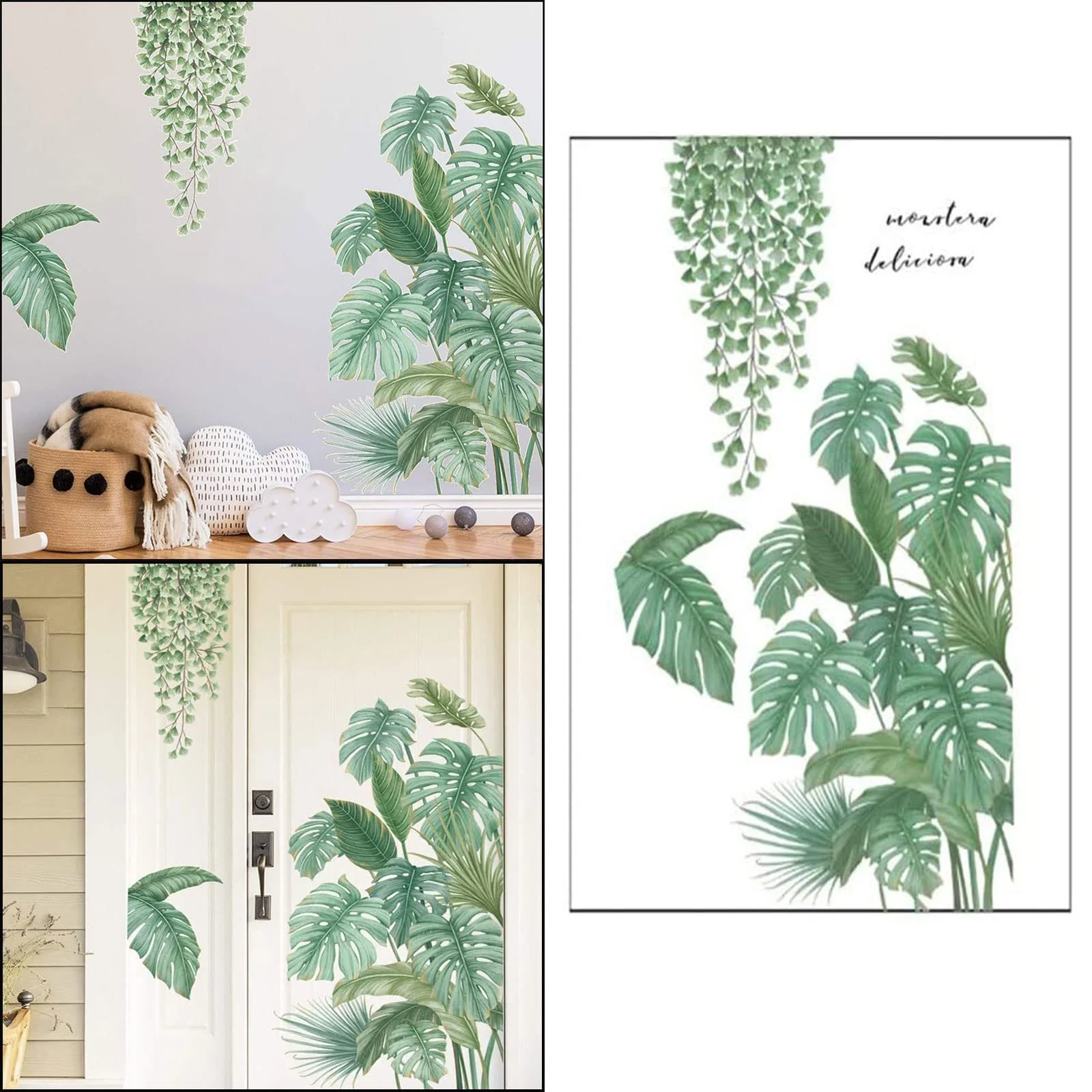 Наклейка на стіну Зелене листя 4 аркуші Рослини Фотошпалери, фото №6 Наклейка на стіну Зелене листя 4 аркуші Рослини Фотошпалери, фото №6