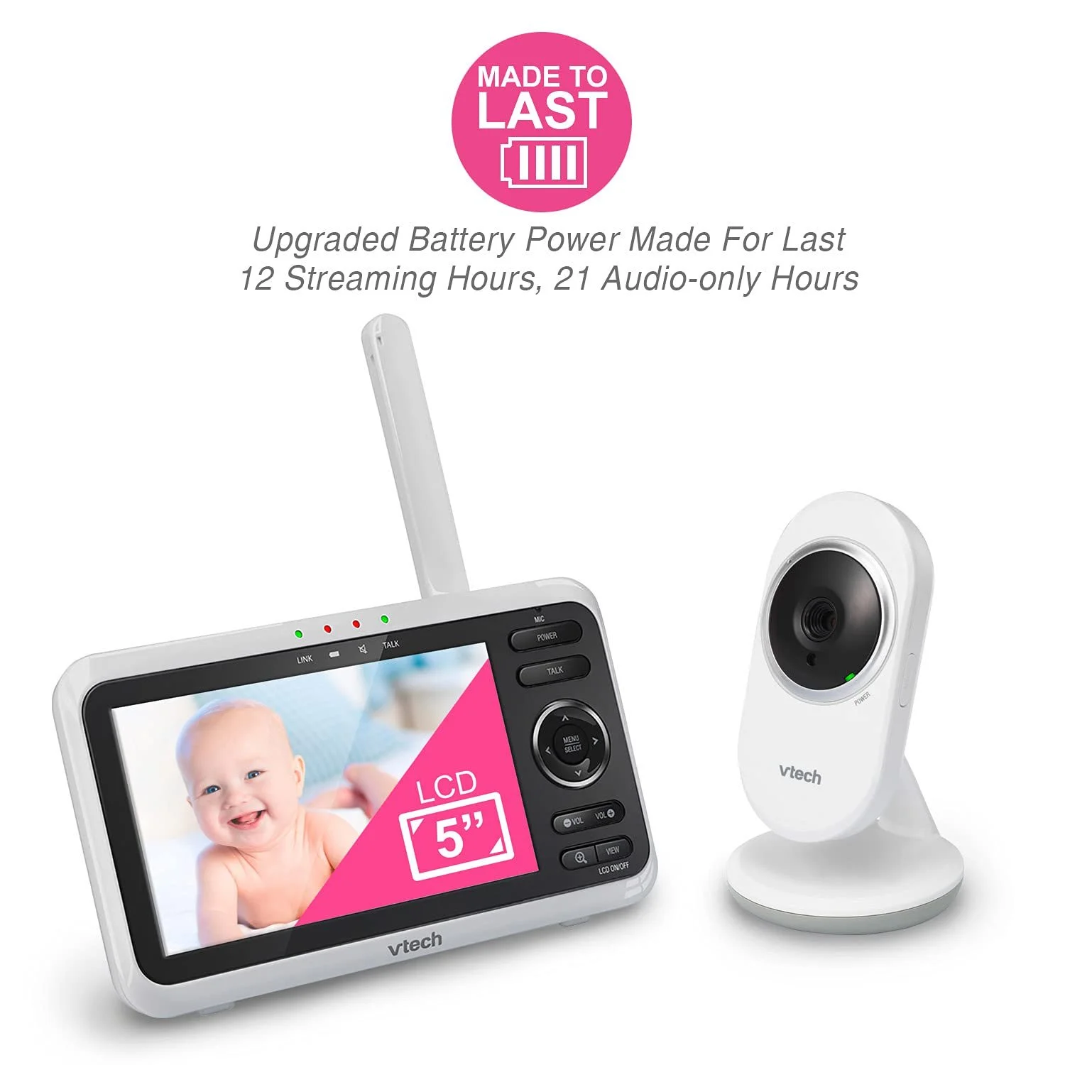 Відеоняня VTech VM350 5" LCD з поворотною камерою та нічним баченням, фото №7