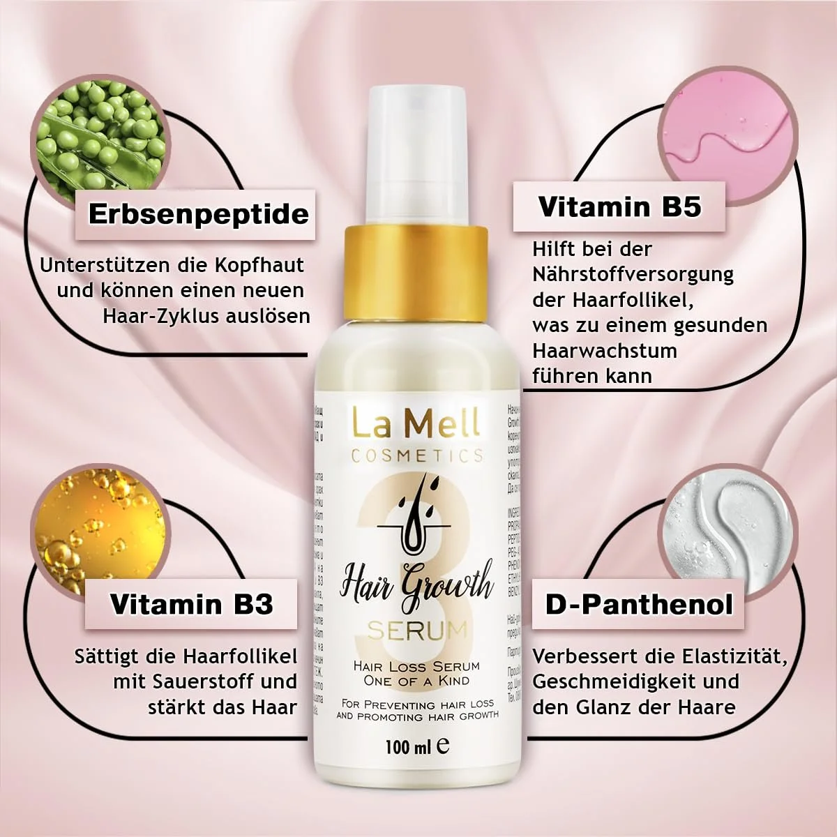 Сироватка для волосся проти випадіння волосся для жінок La Mell 100 мл, фото №2