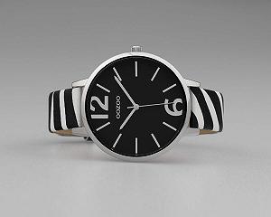 Женские часы Oozoo Ремешок кожаный под зебру Animal Print Colours of Africa 43 мм synthetic.ua - Фото 1