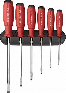 Набор шлицевых отверток PB Swiss Tools SwissGrip PB 8240 6 шт. Размер 1/2/3/4/5/6 настенное крепление - Фото 1