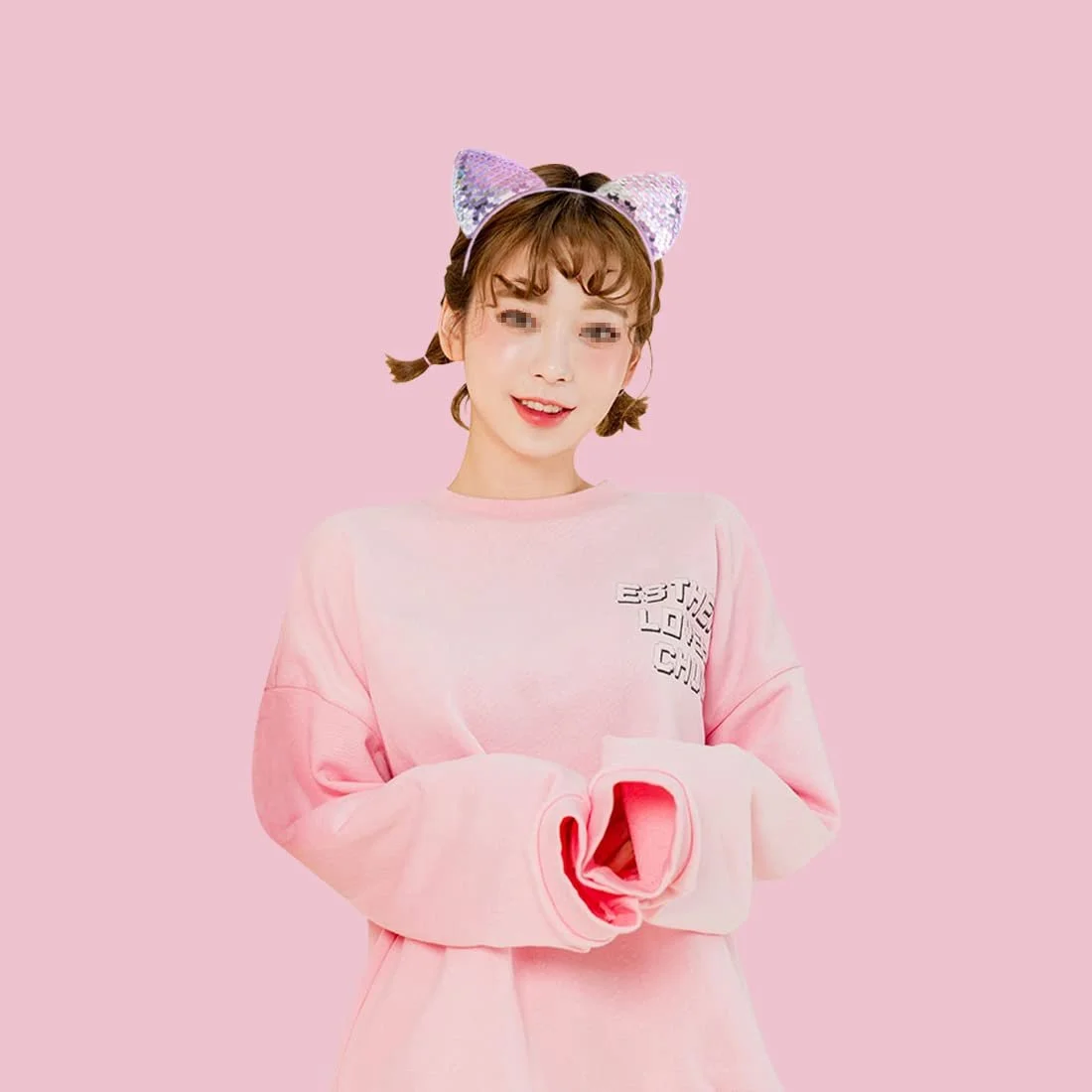 Набір обручів для волосся з котячими вушками з двосторонніми паєтками, фото №4