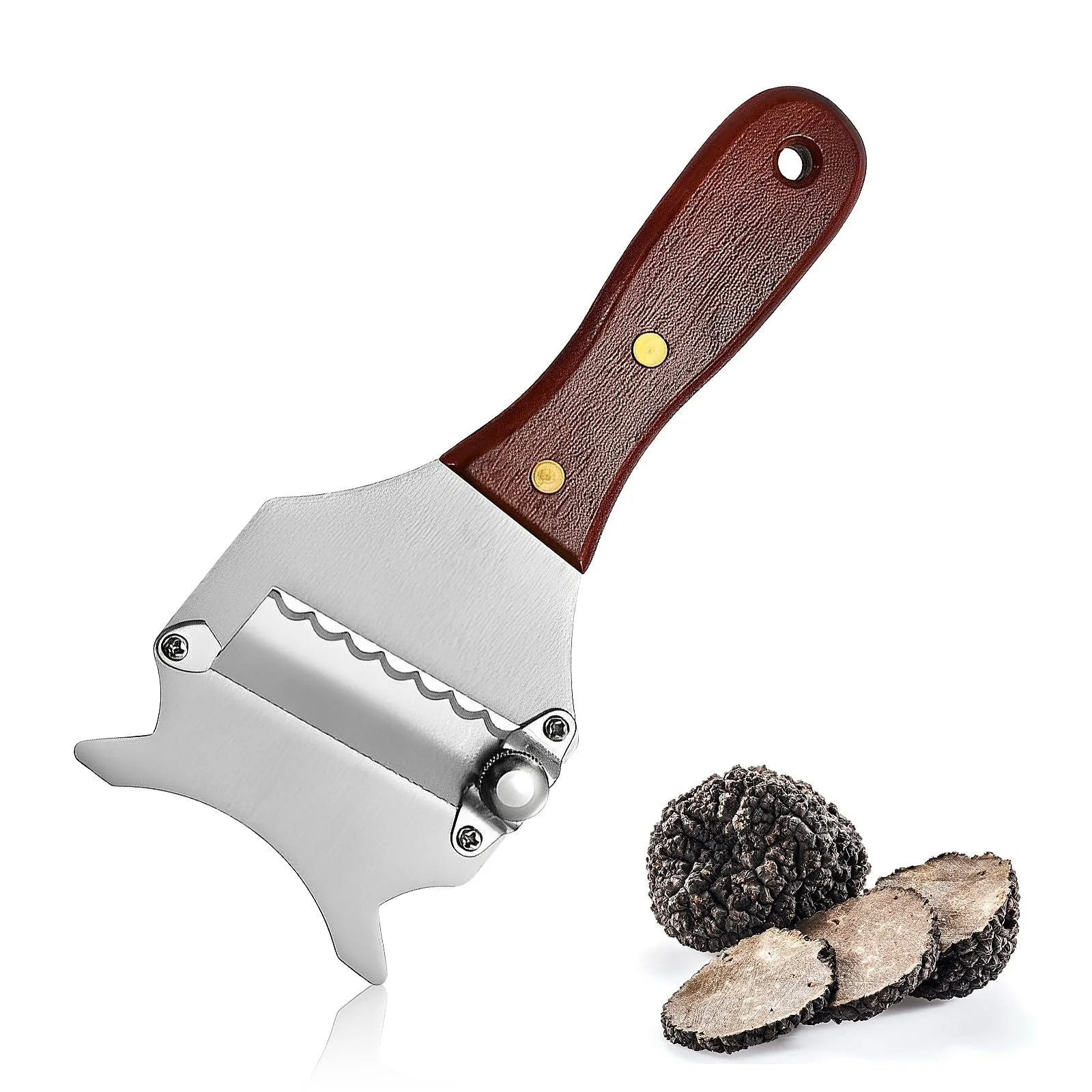 Слайсер для трюфелів Gourmeger Professional, 1 шт., нержавіюча сталь, регульований, з дерев'яною ручкою, фото №1 Слайсер для трюфелів Gourmeger Professional, 1 шт., нержавіюча сталь, регульований, з дерев'яною ручкою, фото №1