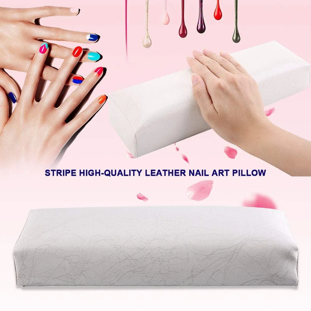Подушка для манікюру Смугаста Шкіра М'яка Губка Білий, фото №6